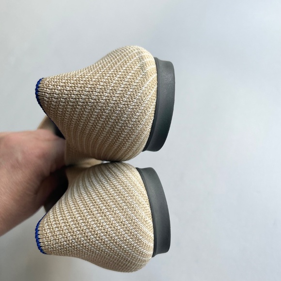 Rothy’s Cream White Textile Almond Toe Rubber Outsole Flats size 11 - Picture 13 of 15